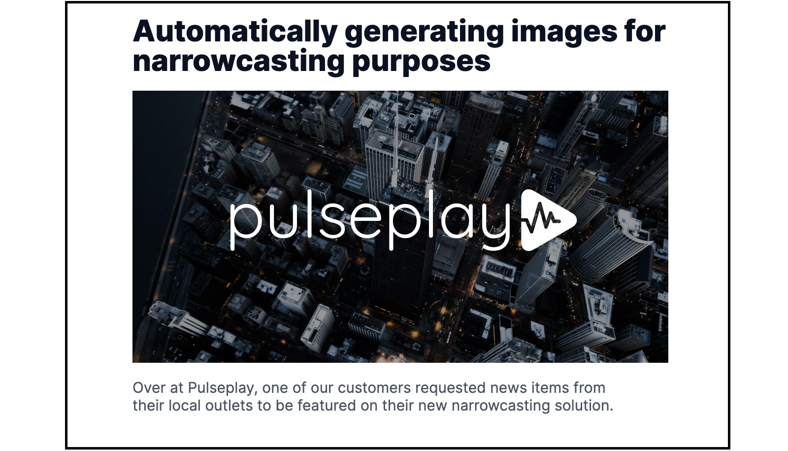 Pulseplay News Article